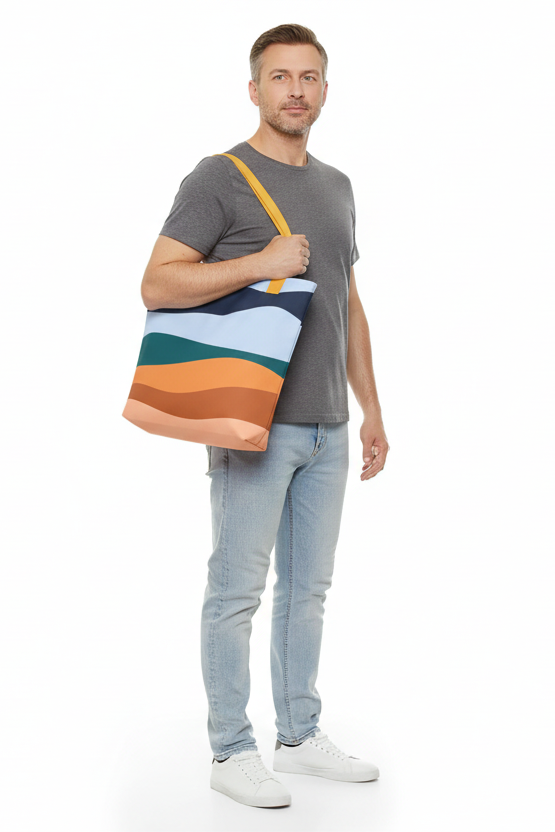 The_Sandbeach_Orange_Pattern_Tote_Bag