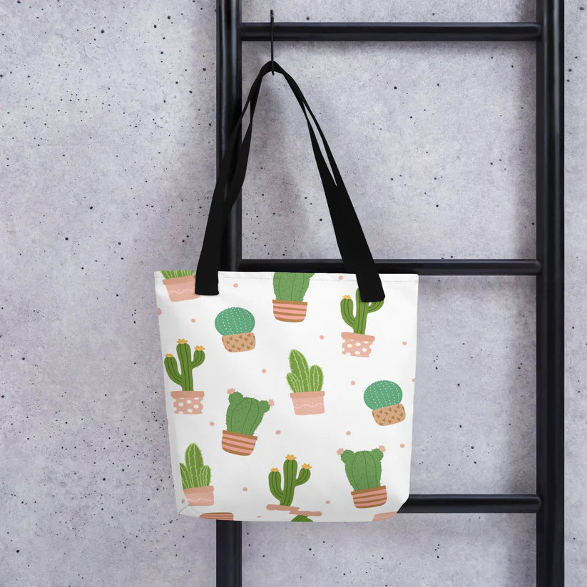 The Cactus Tote Bag in White Color 1