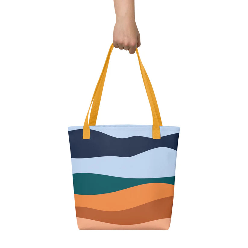 The Sandbeach Orange Pattern Tote Bag