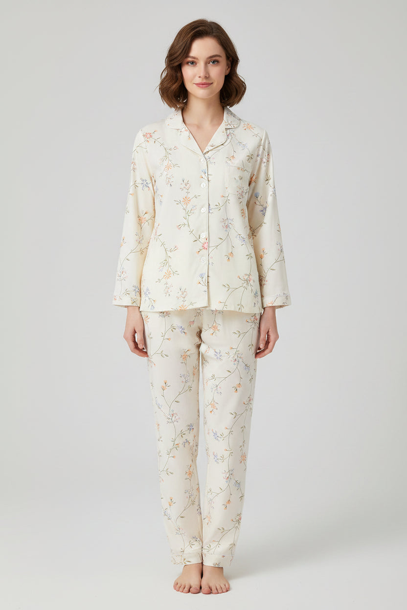 Elegant Floral Long Sleeve Pajama Set (5)