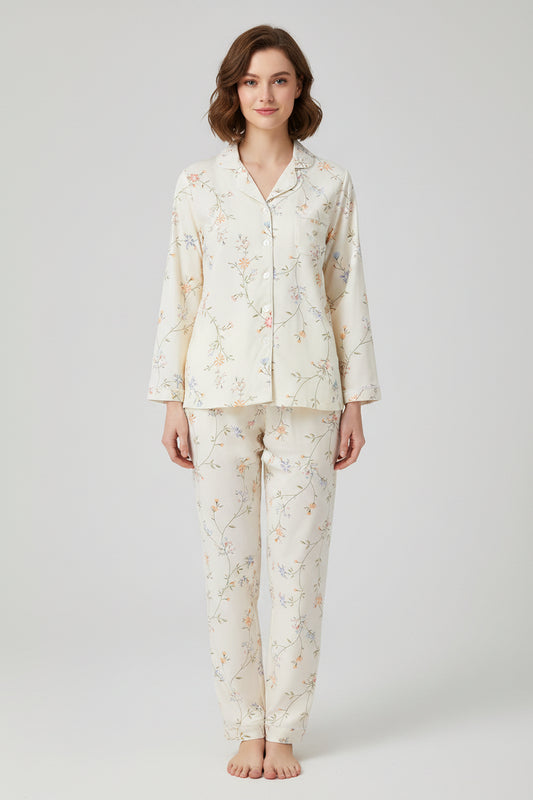 Elegant Floral Long Sleeve Pajama Set (5)