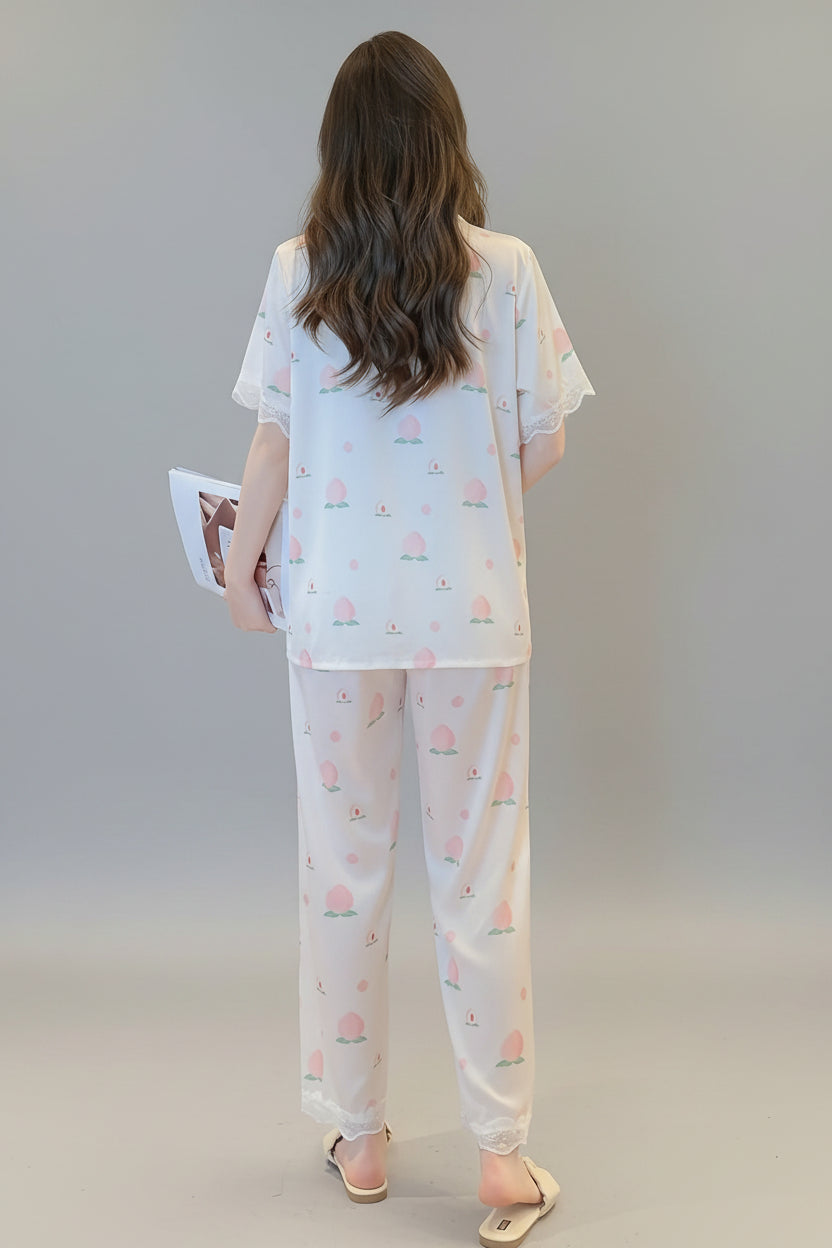 Short Sleeve Summer Pajama Sets For Women (1)