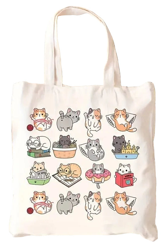 The Cat Cartoon Pattern Tote Bag