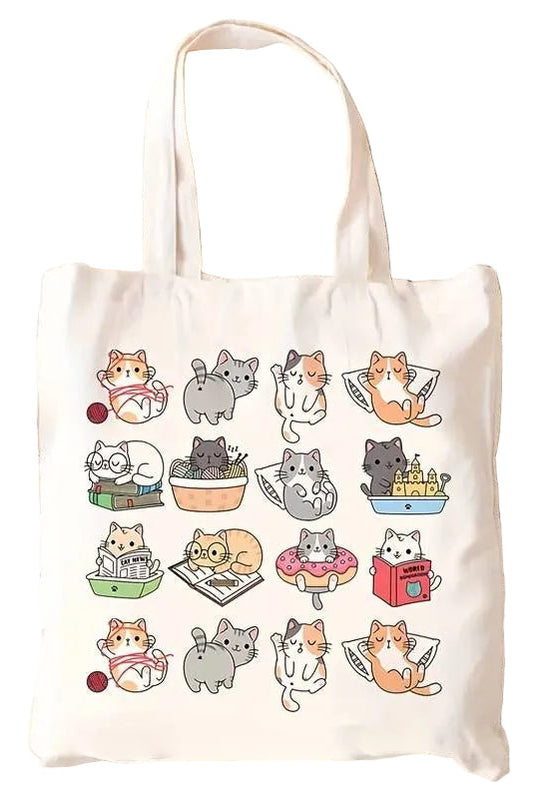 The Cat Cartoon Pattern Tote Bag