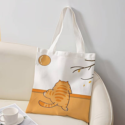 The Orange Cat Pattern Tote Bag
