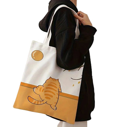The Orange Cat Pattern Tote Bag