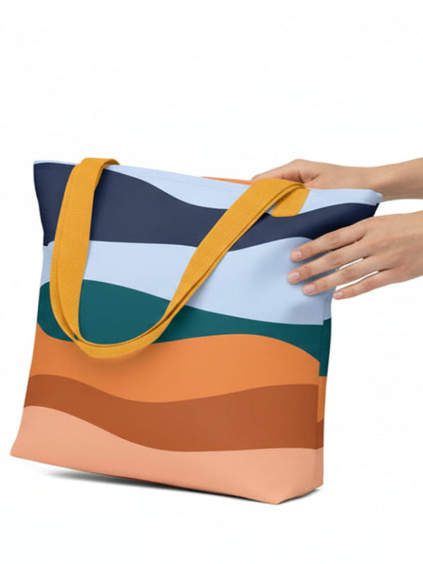 The Sandbeach Orange Pattern Tote Bag 2