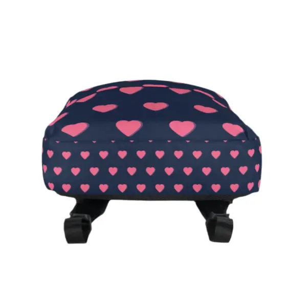 Pink Love Black Backpack Bag - Image 3