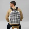 The Checkered Black White Backpack Laptop Bag - Image 2